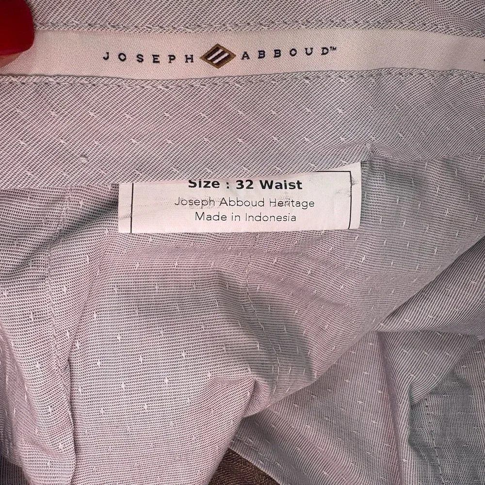Joseph Abboud Heritage Pants Sz 32x32 Brown 100% Linen Leomaster Made In Italy